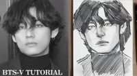 bts drawing easy step by step