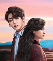 bts fanart with girl