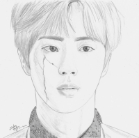 bts jin drawing