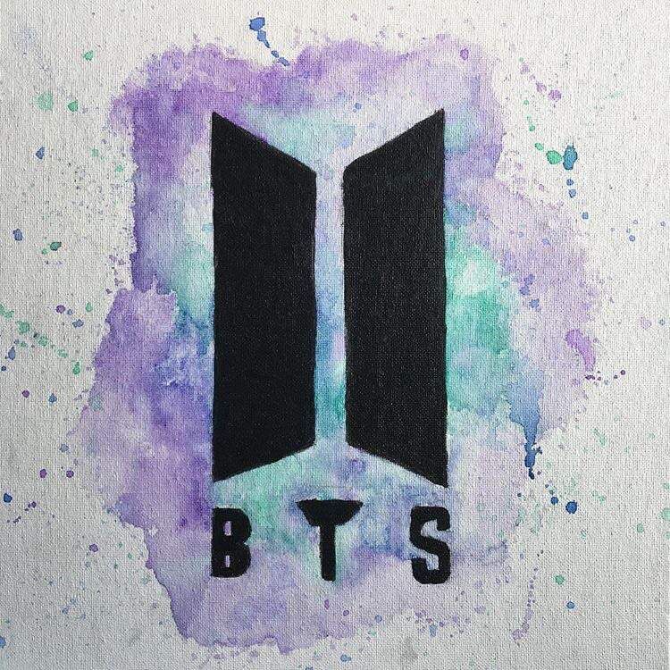 Simple line drawing of bts logo and finger heart on Craiyon