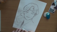 bts v anime drawing