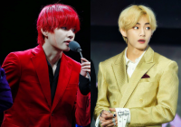 bts v red hair