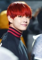 bts v red hair